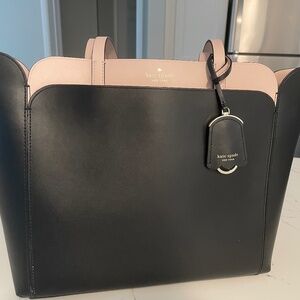 Kate Spade Black Tote Pink Details Large
